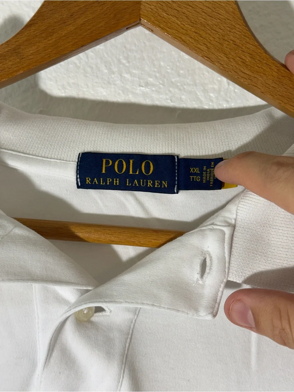 Ralph Lauren White Polo Shirt with Navy Pony